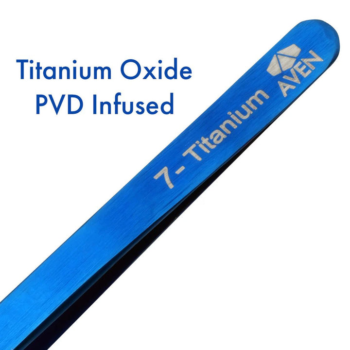 Aven Tools 18072TTB Titanium Blue Tweezers, Pattern #7 MTESolutions
