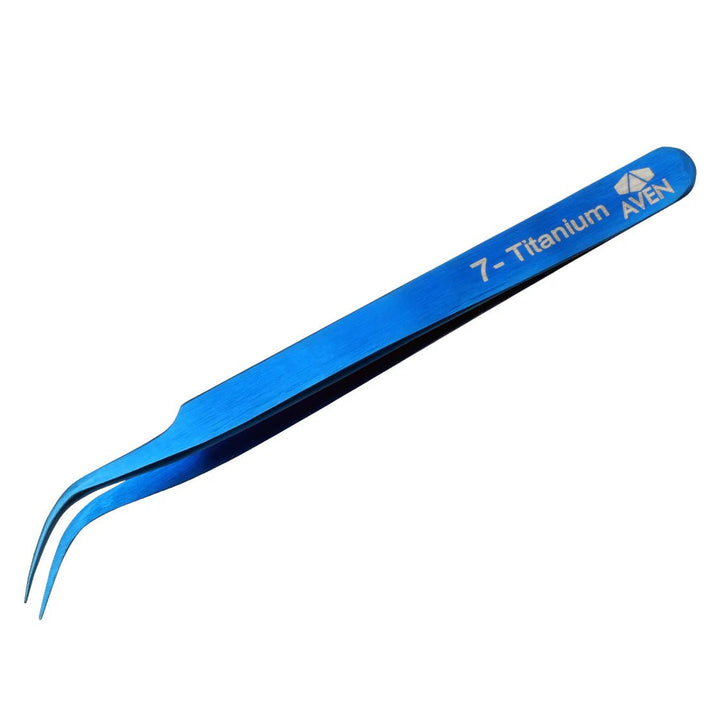 Aven Tools 18072TTB Titanium Blue Tweezers, Pattern #7 MTESolutions