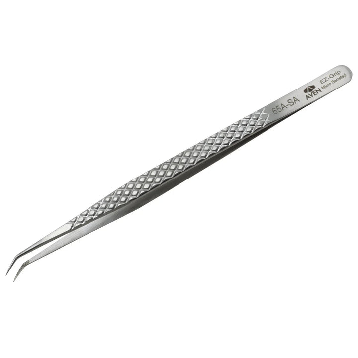 Aven Tools 18076EGS EZ Grip Micro - Serrated Tweezers Stainless Steel, 65A Pattern MTESolutions