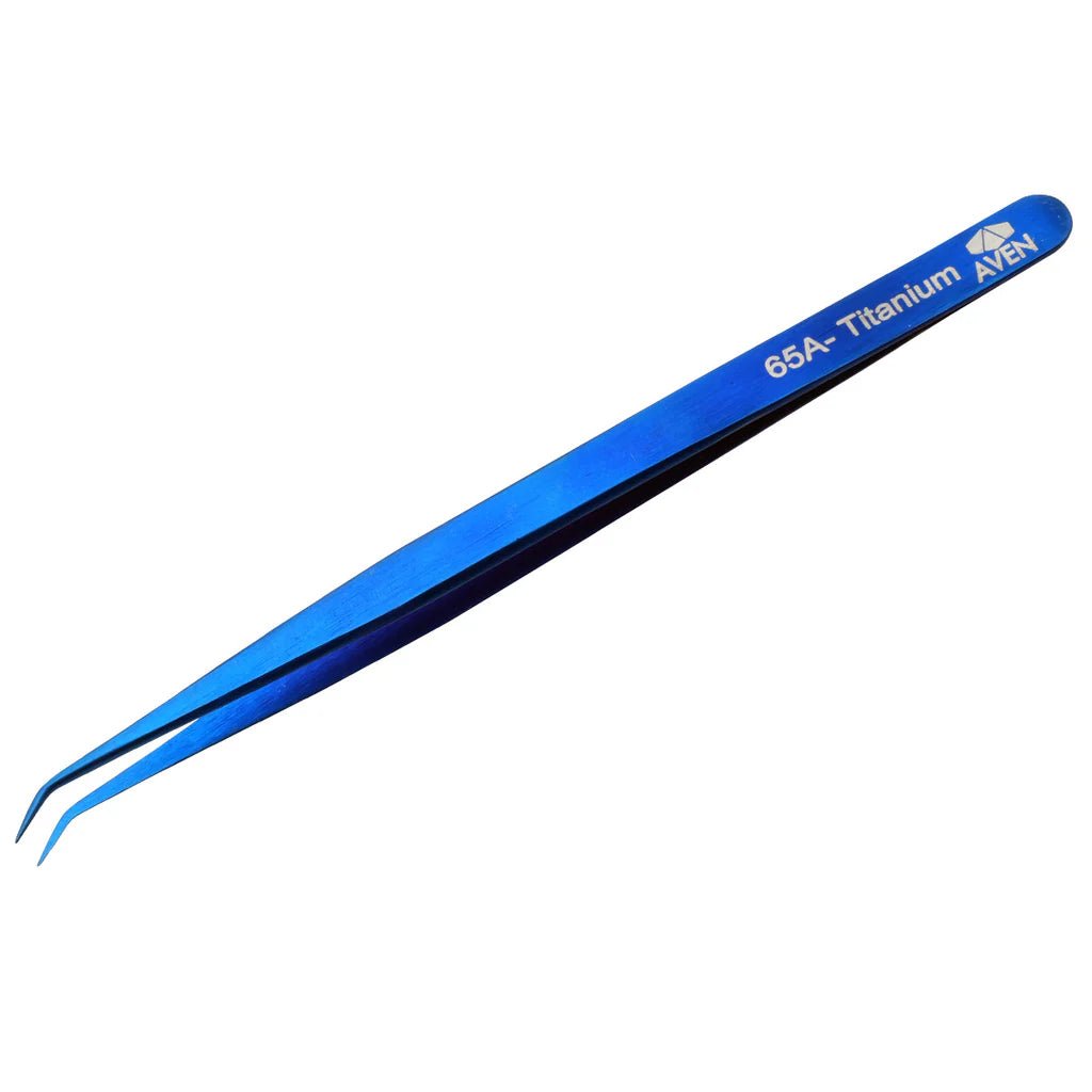 Aven Tools 18076TTB Titanium Blue Tweezers, Pattern #65 MTESolutions