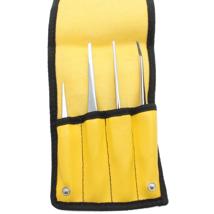 Aven Tools 18480CL, 4 Piece Cross Locking Tweezers Set MTESolutions