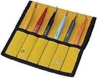 Aven Tools 18480Ez 6 Piece E - Z Pik Tweezers With Protective Pouch MTESolutions