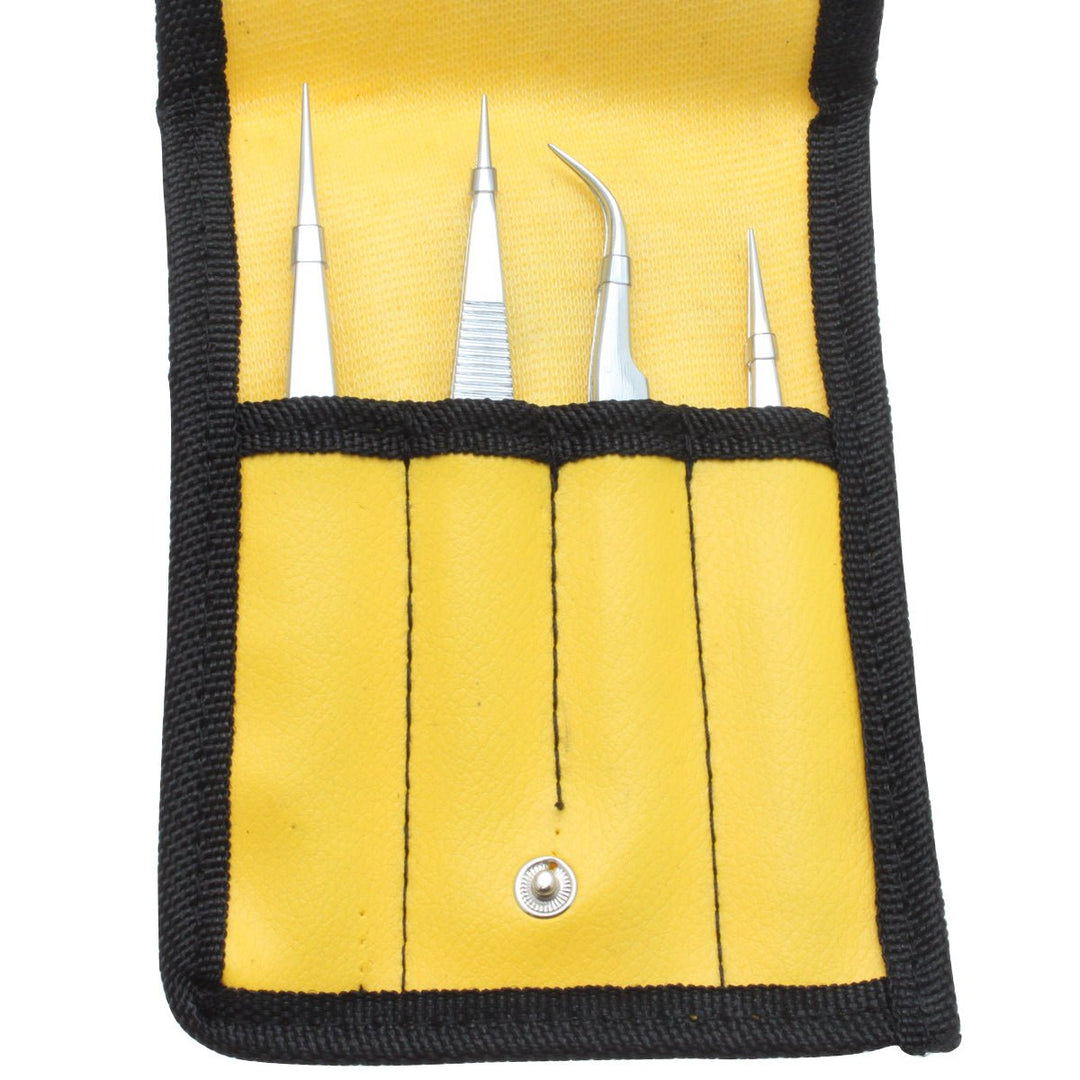 Aven Tools 18480PR, 4 Piece Precision Tweezers Set MTESolutions