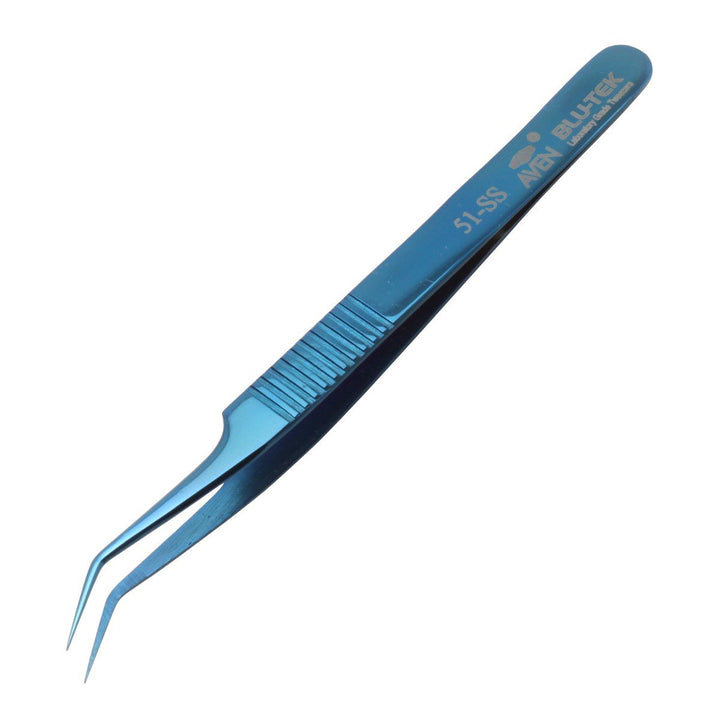 Aven Tools 18851, Blu - Tek Tweezers with Fine Angled Tips Style 51 - SS MTESolutions