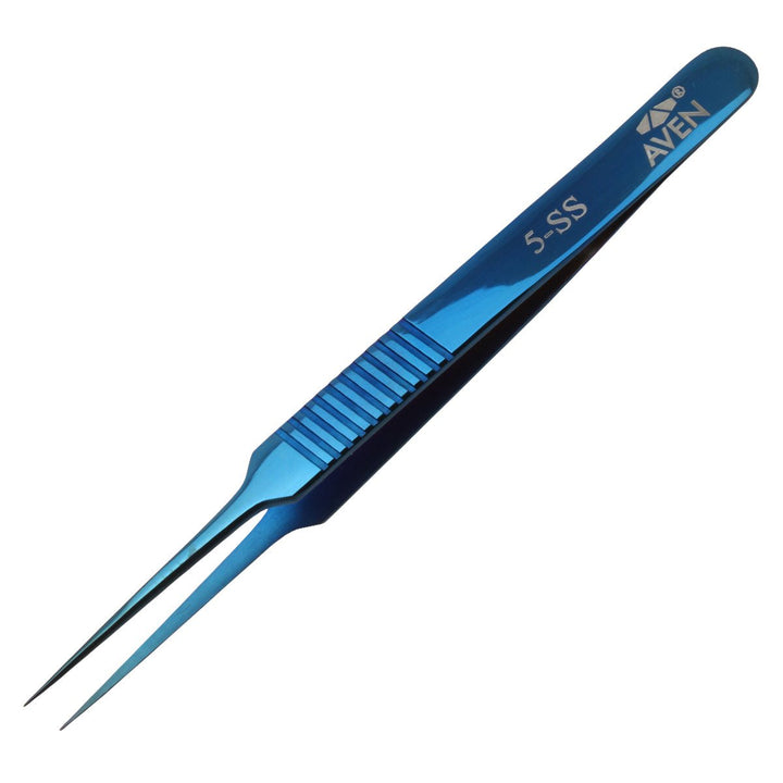 Aven Tools 18862, Blu - Tek Tweezers with Long Fine Tips Style 5 - SS MTESolutions