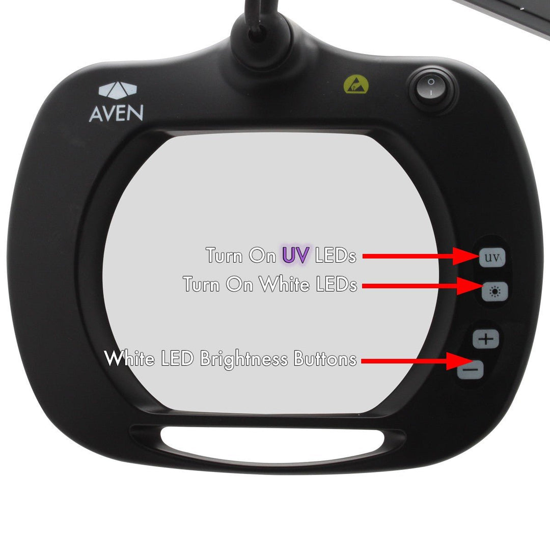 Aven Tools 26505 - ESL - XL3 - UV, Mighty Vue Pro 3 Diopter 1.75x Magnifying Lamp, ESD Safe MTESolutions