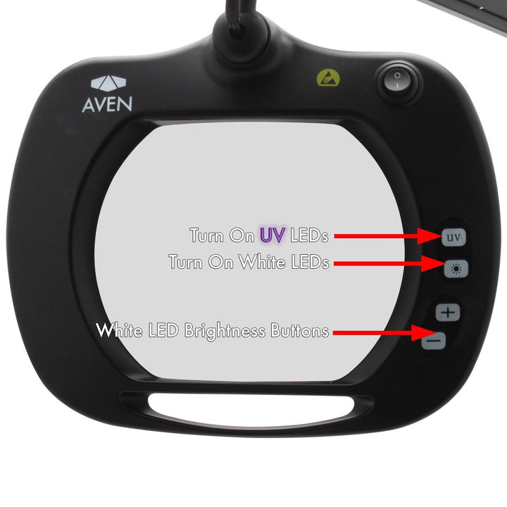 Aven Tools 26505 - ESL - XL5 - UV, Mighty Vue Pro 5 Diopter 2.25x Magnifying Lamp, ESD Safe MTESolutions