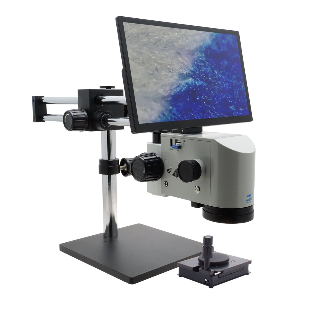 Aven Tools 26700 - 141 - 534XYR MicroVue Digital Microscope (21x–133x) with Double Arm Boom Stand and x/Y/R Gliding Stage MTESolutions
