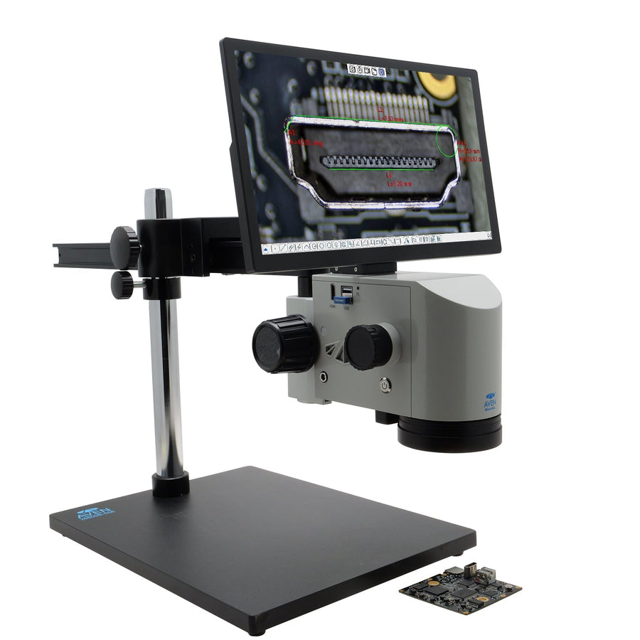 Aven Tools 26700 - 141 - 556 MicroVue Digital Microscope (20x–134x) with Ultra Glide Boom Stand MTESolutions
