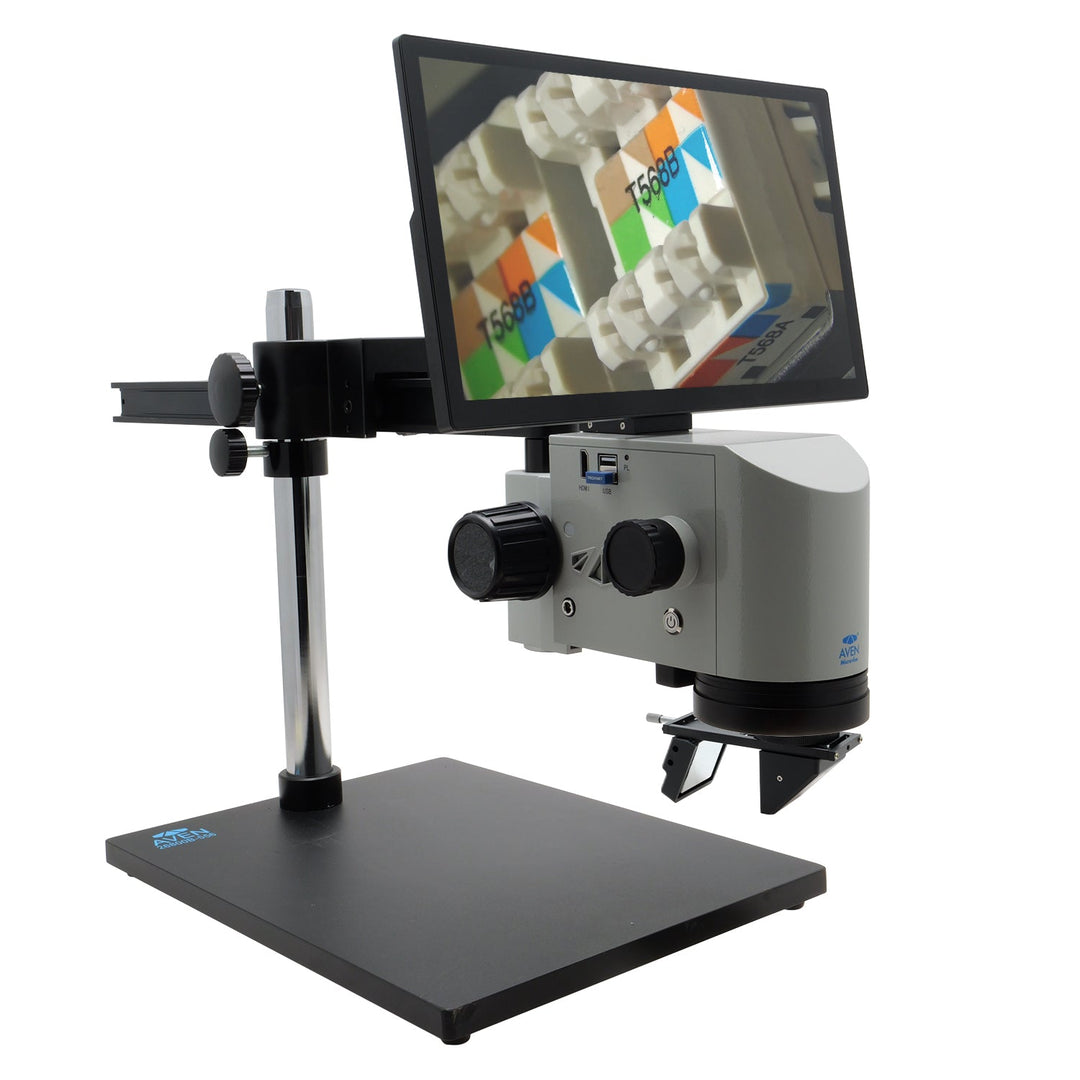Aven Tools 26700 - 141 - 5563D MicroVue Digital Microscope (21x–133x) with Ultra Glide Boom Stand and 360 Viewer MTESolutions