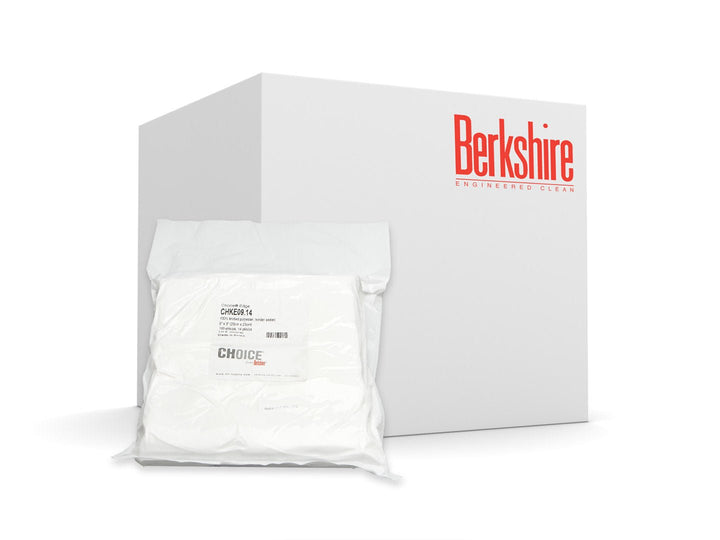 Berkshire CHKE09.14, Choice Edge, Polyester Knitted, 4 - Side Border SE, Laundered, 9"x9", Case of 1,400 MTESolutions