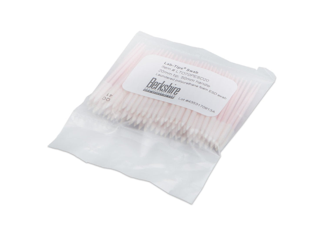 Berkshire Lab - Tips LTO70PESD20 Pointed Tip Foam ESD Swabs, Qty 2000 Swabs MTESolutions