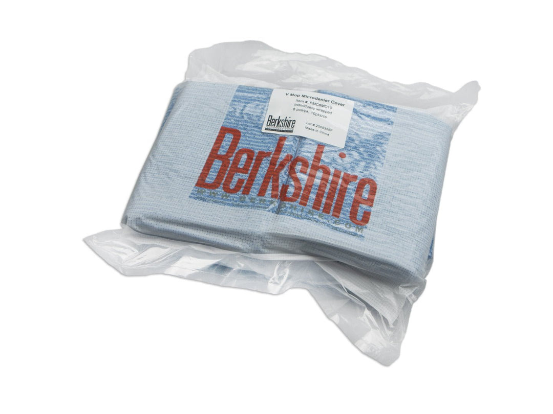 Berkshire Microfiber Ergo Flat Mop Cover, 6" x 18", Qty 600 Covers - Item Number FMC8MD10 MTESolutions