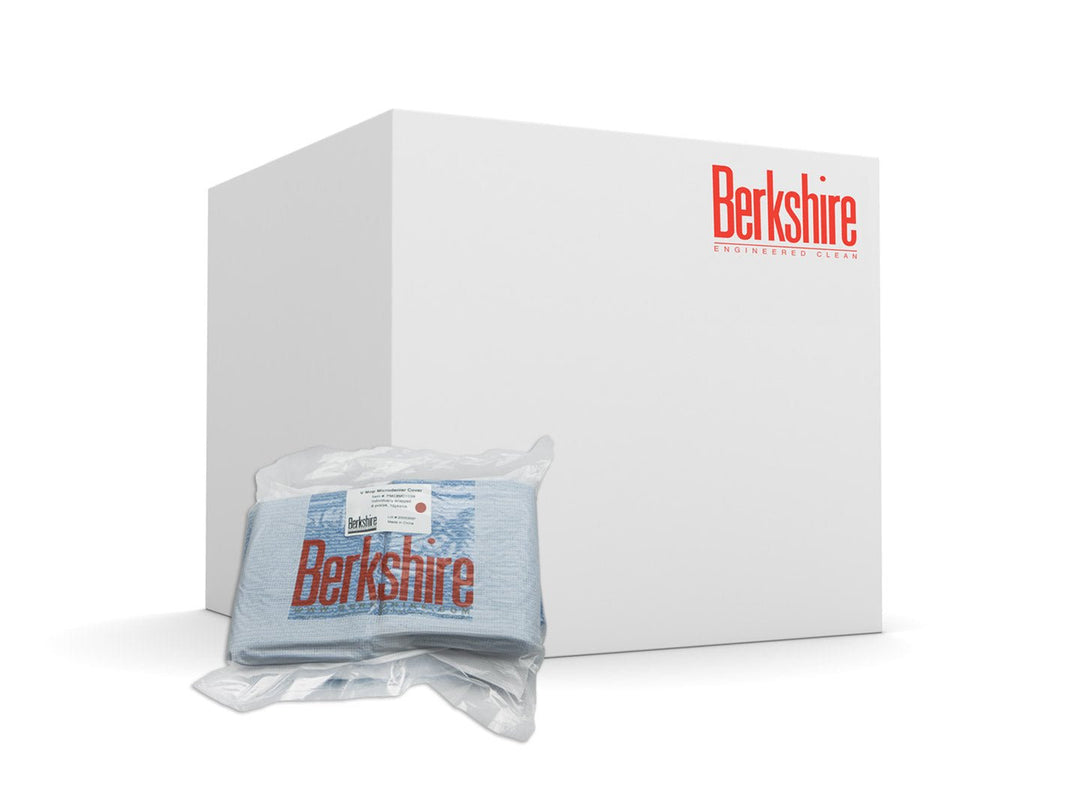 Berkshire Microfiber Flat Mop Cover, 6"x 18", Qty 60 Covers - Item Number FMC8MD10IR MTESolutions