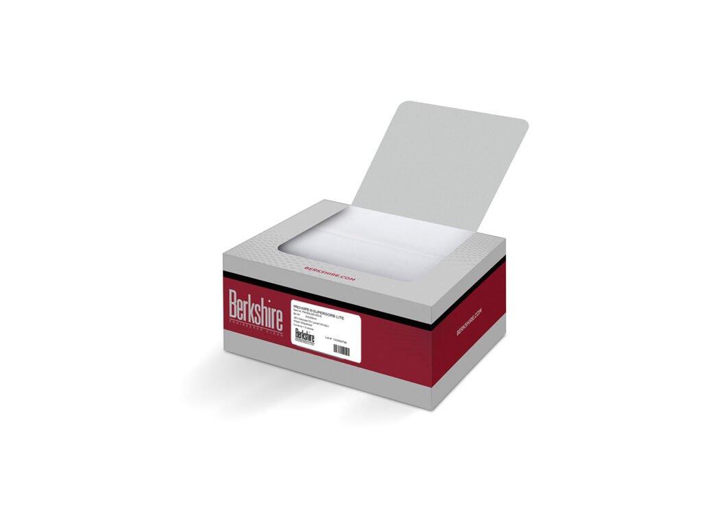 Berkshire PWSSL0914D16, Pro - Wipe SuperSorb Lite Nonwoven Industrial Wiper Dispenser Box, 9in x 14in, Case of 1,760 MTESolutions