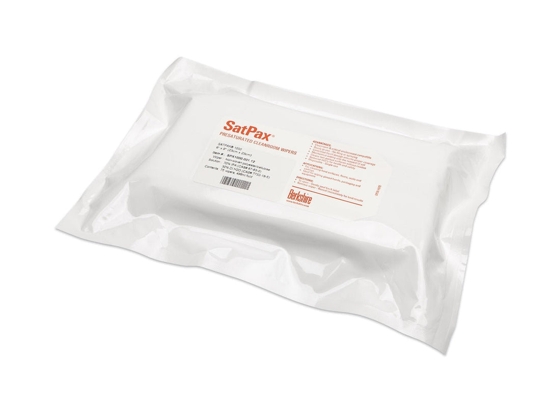 Berkshire SPX1000.001.12 SatPax 1000 9″ x 9″ 70% IPA Wipes, Qty 900 Sheets MTESolutions