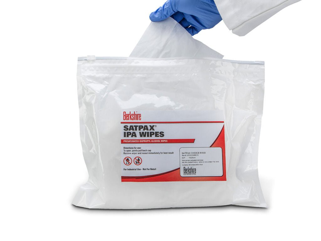 Berkshire SPXCHN50018, Choice SatPax 500 IPA Presaturated Wiper, 6in x 8in, Case of 1,440 MTESolutions