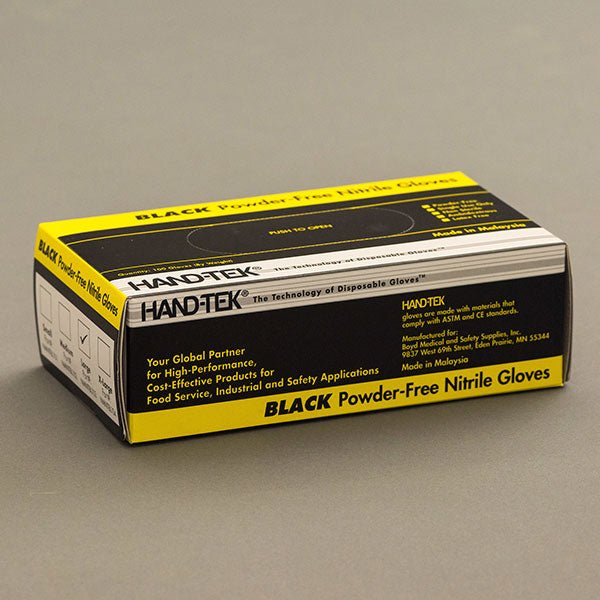 Boyd NMNITBL102 5 mil Black Nitrile Gloves Powder Free, Medium, 10 pk/100 MTESolutions