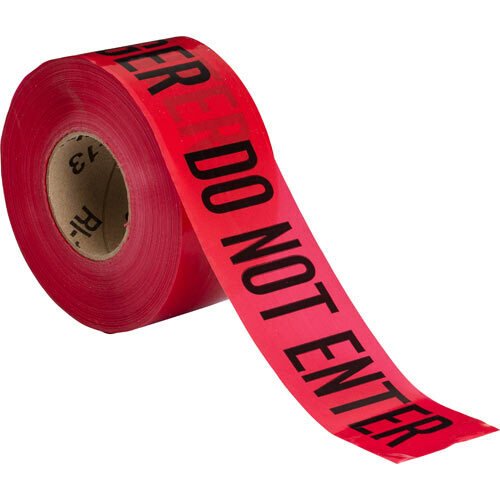 Brady 102824, Standard Barricade Tape Roll - Polyethylene, DANGER DO NOT ENTER, Black on Red, 3"x 1000' MTESolutions