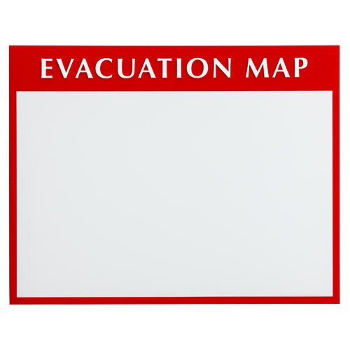 Brady 102849, Evacuation Plan Insert Holder, 13.5" H x 17.5" W x 0.06" D, Plastic MTESolutions