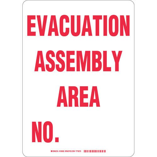 Brady 103593, EVACUATION ASSEMBLY AREA No Sign, 14" H x 10" W x 0.06" D MTESolutions