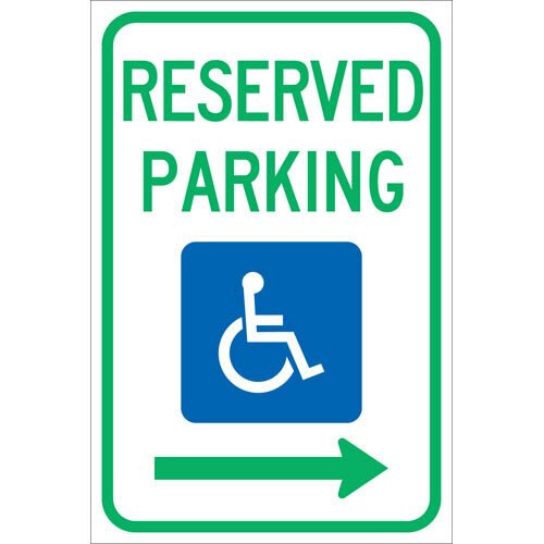 Brady 113311 Legend: Reserved Parking Handicap (W - Right Arrow) MTESolutions