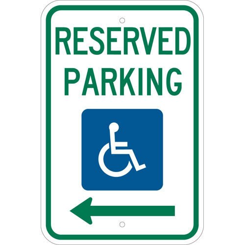 Brady 113312 Legend: Reserved Parking Handicap (W - Left Arrow) MTESolutions