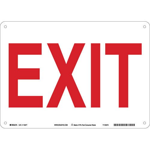 Brady 116077 Eco - Friendly Exit Sign No Overcoat MTESolutions