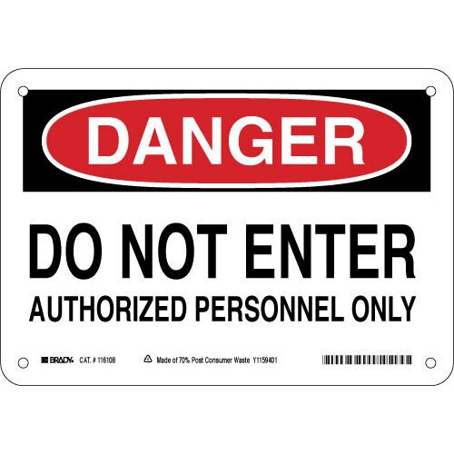 Brady 116108 Eco - Friendly Danger Sign MTESolutions