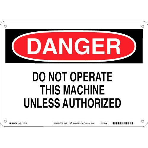 Brady 116111 Eco - Friendly Danger Sign MTESolutions