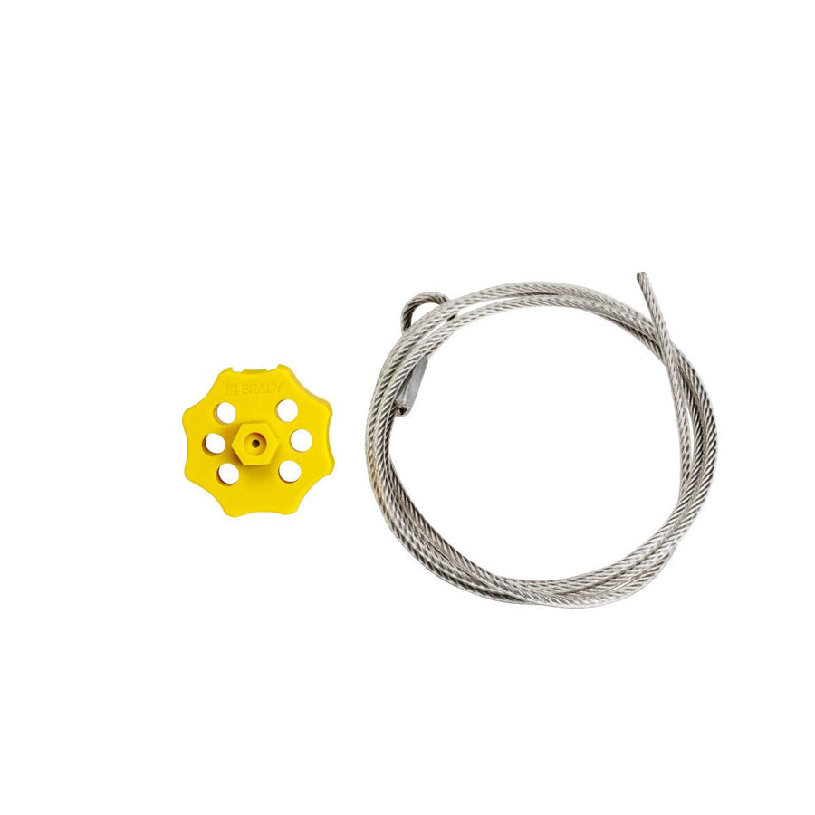 Brady 122254, Double Hex Yellow Spin Cable Lockout with 59" Cable MTESolutions