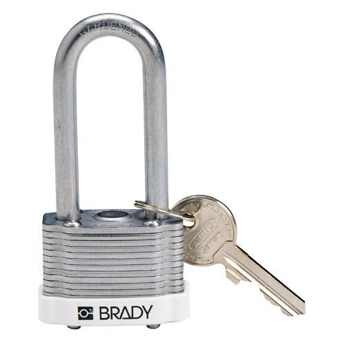 Brady 143146 White Key Retaining Steel Padlock MTESolutions