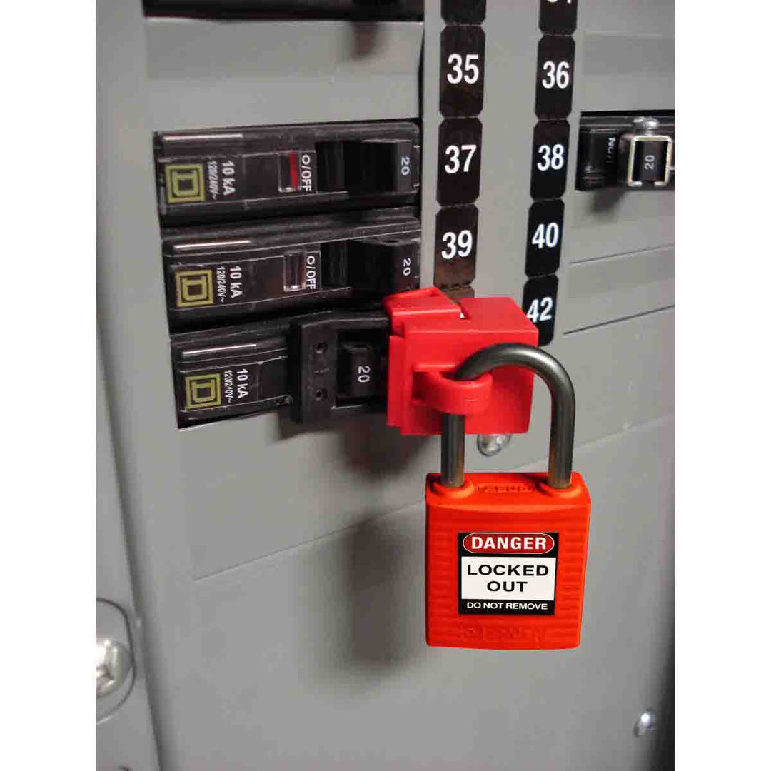 Brady 143164, Compact Key Retaining Nylon Padlock, 1in, Aluminum Shackle KD Purple MTESolutions