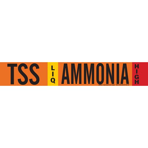 Brady 145865 IIAR Pipe Markers TSS LIQ Ammonia High, Orange, 2 - 1/2 in. to 7 - 7/8 in MTESolutions
