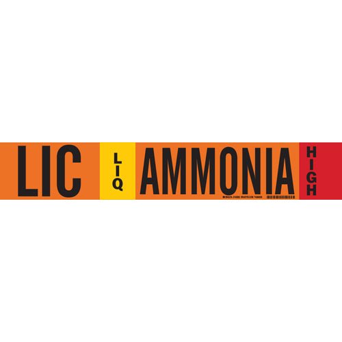 Brady 145892 IIAR Pipe Markers LIC LIQ Ammonia High, Orange, 8 in or larger MTESolutions