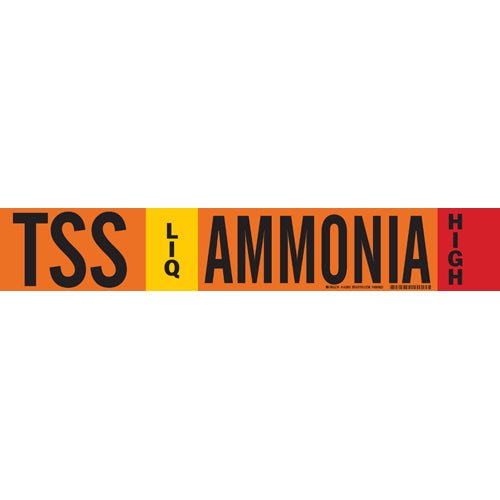 Brady 145893 IIAR Pipe Markers TSS LIQ Ammonia High, Orange, 8 in or larger MTESolutions