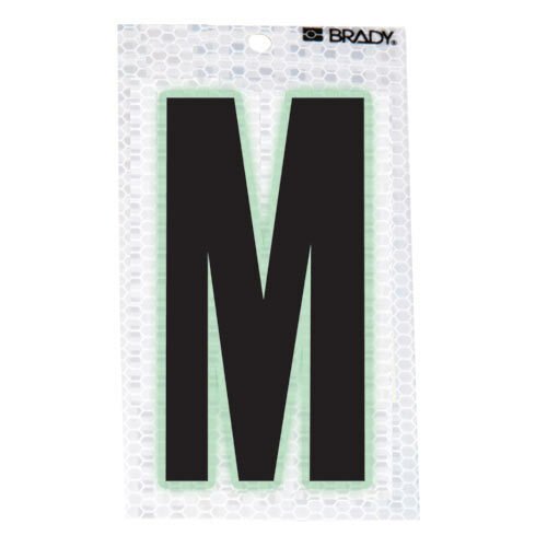 Brady 3000 - M Glow - In - The - Dark - Ultra Reflective Letter - M MTESolutions