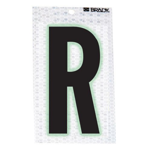 Brady 3000 - R Glow - In - The - Dark - Ultra Reflective Letter - R MTESolutions