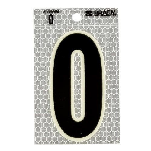 Brady 3010 - 0 Glow - In - The - Dark - Ultra Reflective Number - 0 MTESolutions