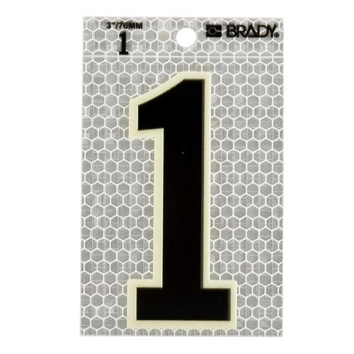 Brady 3010 - 1 Glow - In - The - Dark - Ultra Reflective Number - 1 MTESolutions