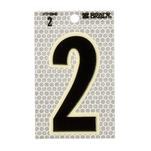 Brady 3010 - 2 Glow - In - The - Dark - Ultra Reflective Number - 2 MTESolutions