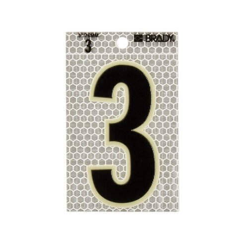 Brady 3010 - 3 Glow - In - The - Dark - Ultra Reflective Number - 3 MTESolutions