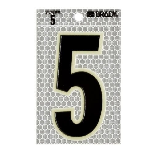 Brady 3010 - 5 Glow - In - The - Dark - Ultra Reflective Number - 5 MTESolutions