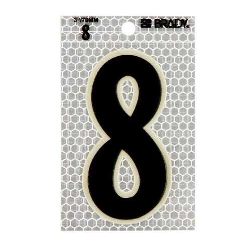 Brady 3010 - 8 Glow - In - The - Dark - Ultra Reflective Number - 8 MTESolutions