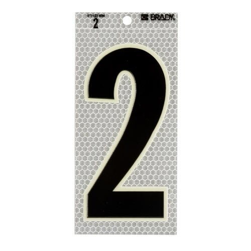 Brady 3020 - 2 Glow - In - The - Dark - Ultra Reflective Number - 2 MTESolutions