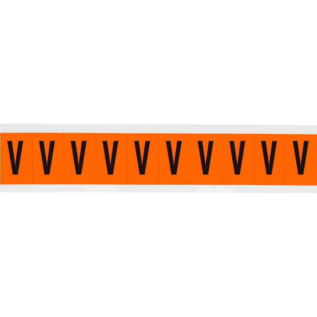 Brady 6570 - V APWA Outdoor Utility Numbers & Letters, 2 in, Letter V MTESolutions