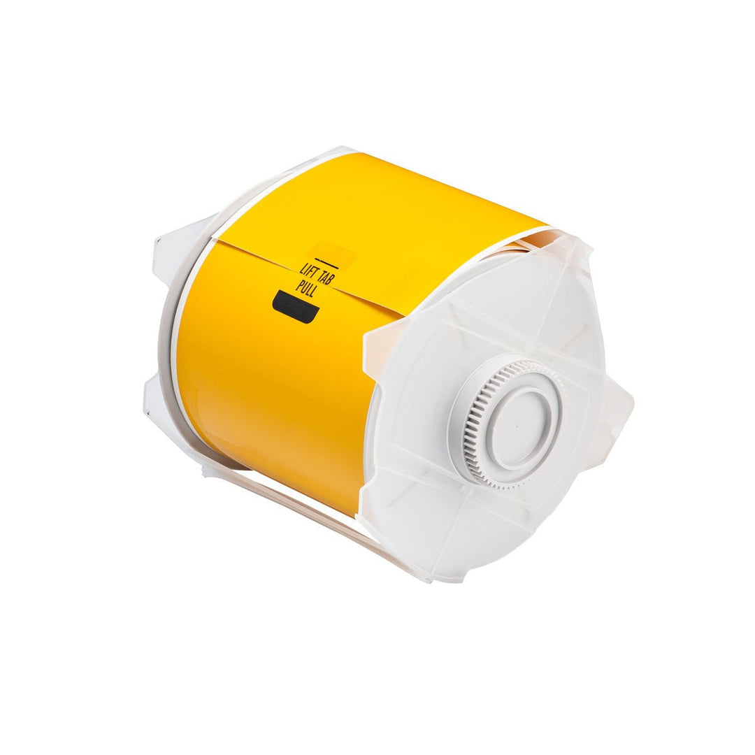 Brady 76619 GlobalMark Continuous High Performance Polyester Labels, Yellow, 4 in x 100 ft MTESolutions