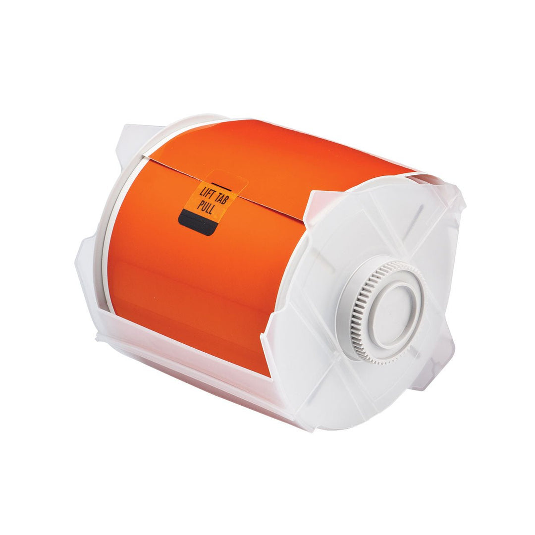 Brady 76635 GlobalMark Continuous High Performance Polyester Labels, Orange, 4 in x 100 ft MTESolutions