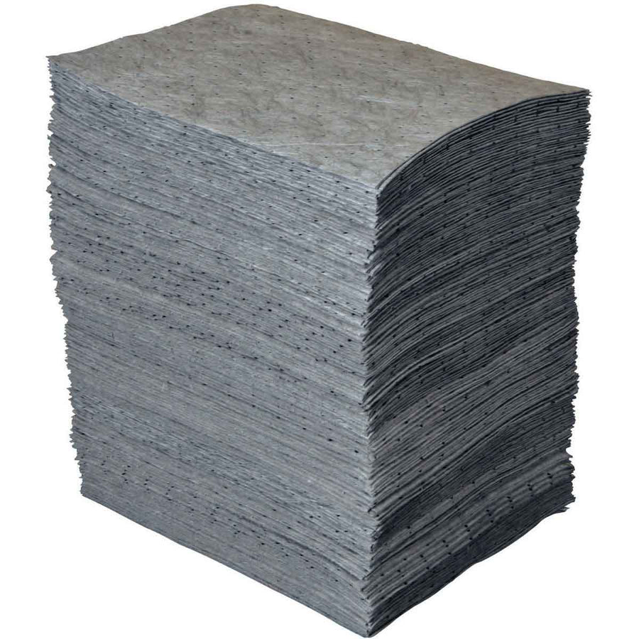 Brady GP500, Universal Absorbent Pads, Light Weight, 15"x 19", Absorbency Capacity 22 gal, Case of 100 Pads MTESolutions