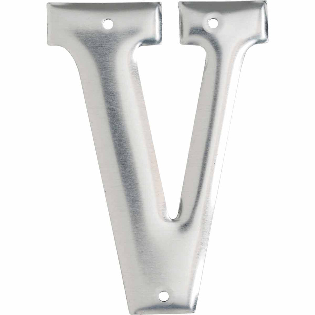 Brady1600 - V Aluminum Embossed Numbers & Letters, Letter V MTESolutions